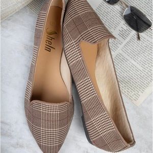 Plaid Slip On Penny Loafer Flats